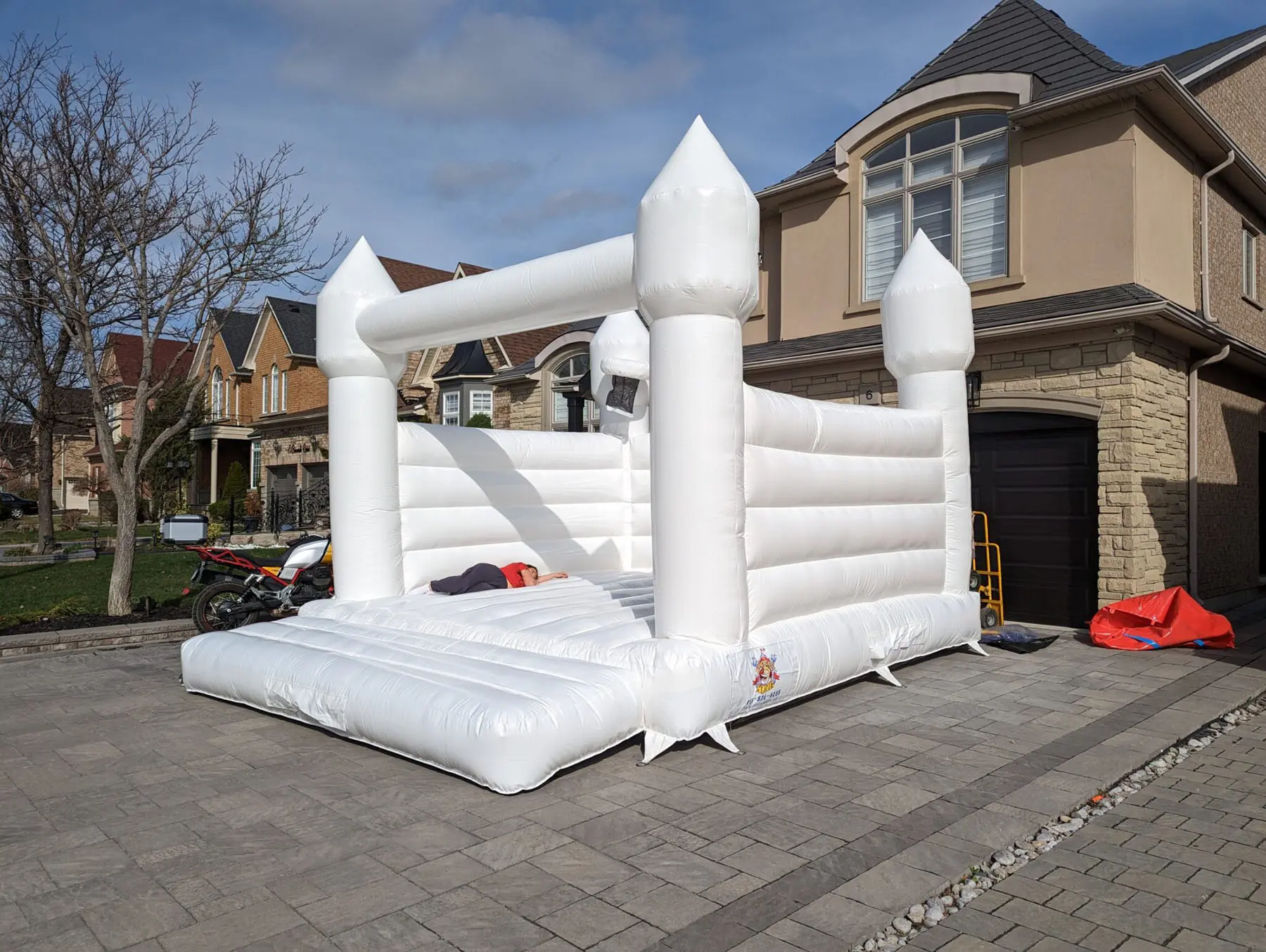 Pure White Bouncy Castle (Adults too) inflatable rental gallery view 3 — The Bouncy Castle King, serving the GTA