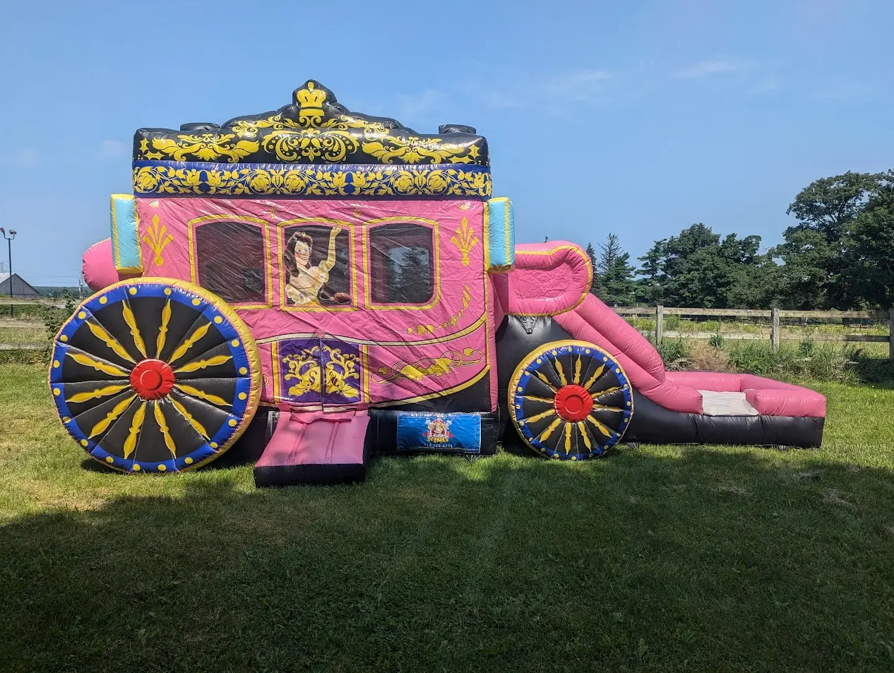 Fairy tale Carriage Bouncy Castle inflatable rental gallery view 2 — The Bouncy Castle King, serving the GTA
