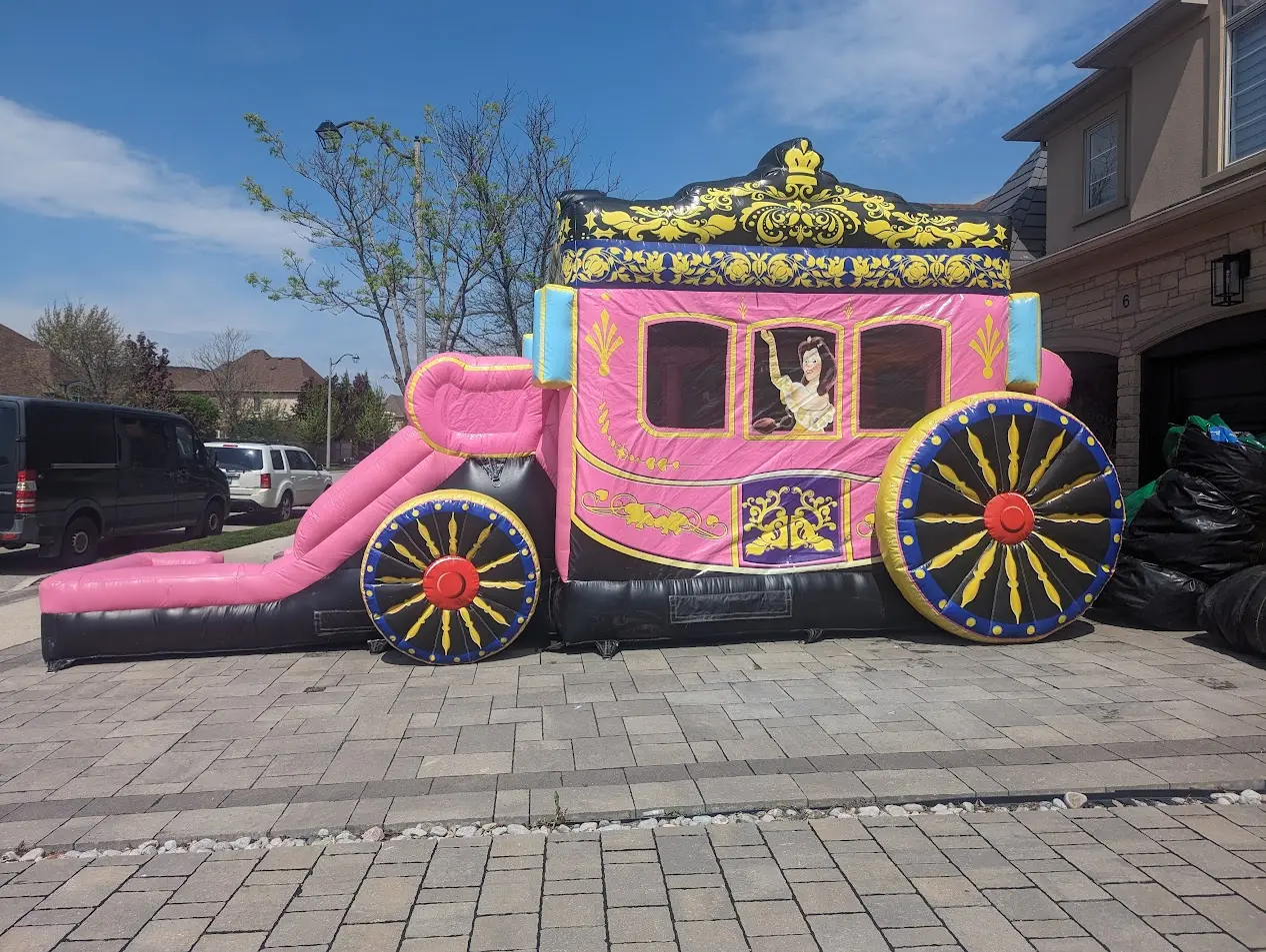 Fairy tale Carriage Bouncy Castle inflatable rental gallery view 3 — The Bouncy Castle King, serving the GTA