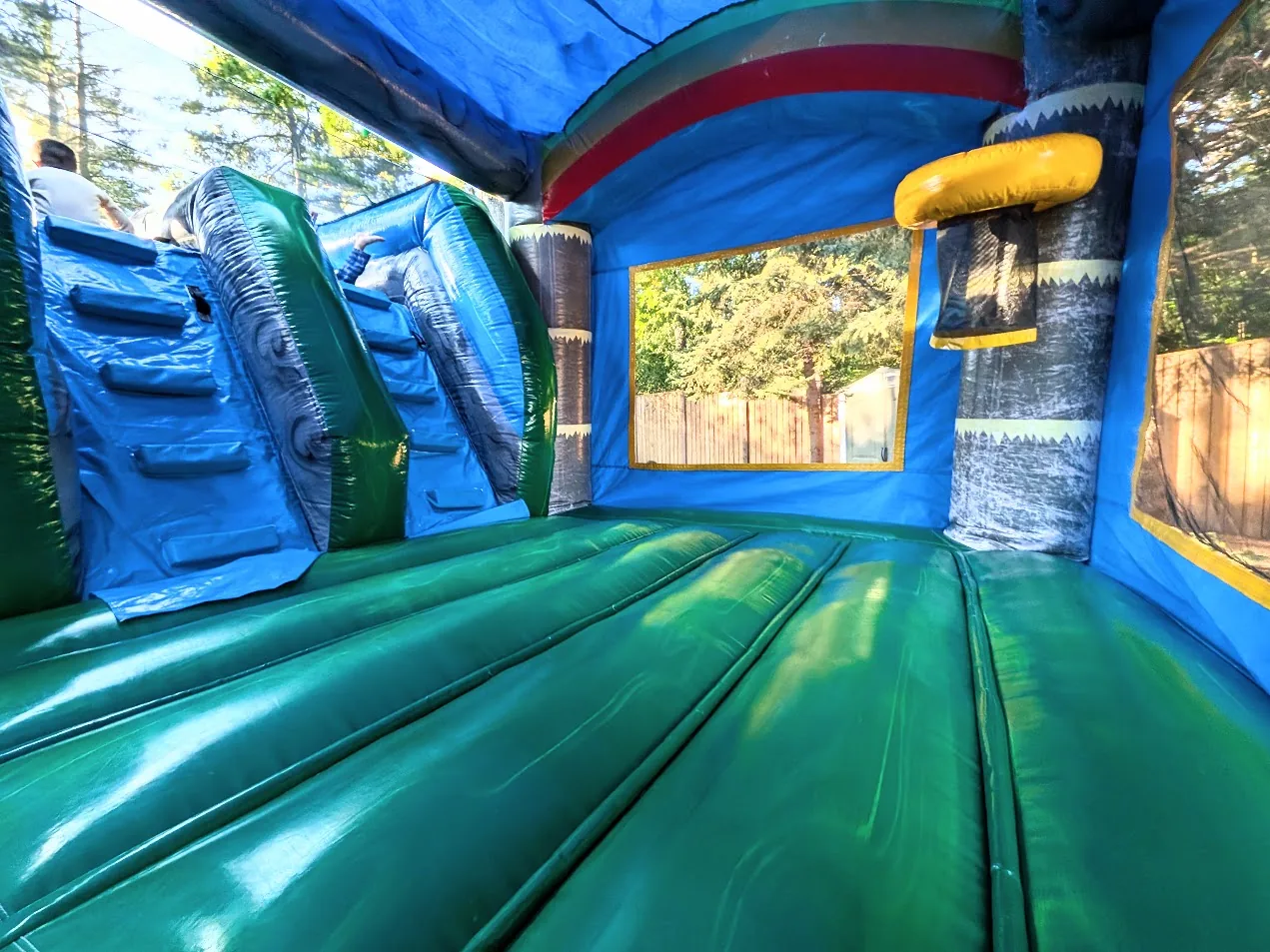 Double Slide Tropical Bouncy Castle inflatable rental gallery view 4 — The Bouncy Castle King, serving the GTA