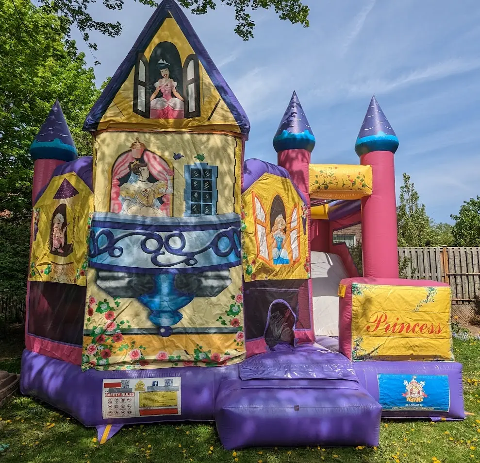 Disney Princess 5in 1 Combo Bouncy Castle inflatable rental full exterior β The Bouncy Castle King, serving the GTA