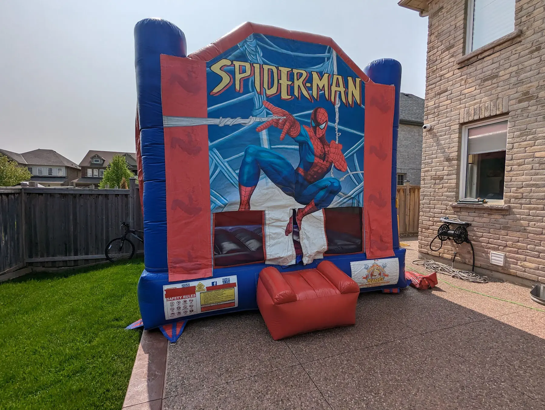 Spider Man Bouncy Castle inflatable rental gallery view 3 — The Bouncy Castle King, serving the GTA
