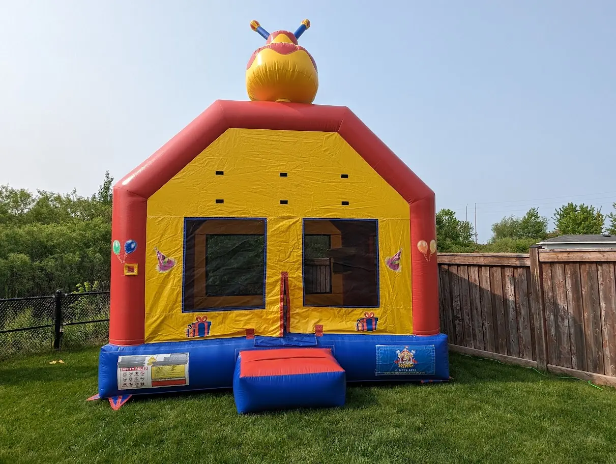 Birthday Cake Bouncy Castle inflatable rental full exterior — The Bouncy Castle King, serving the GTA