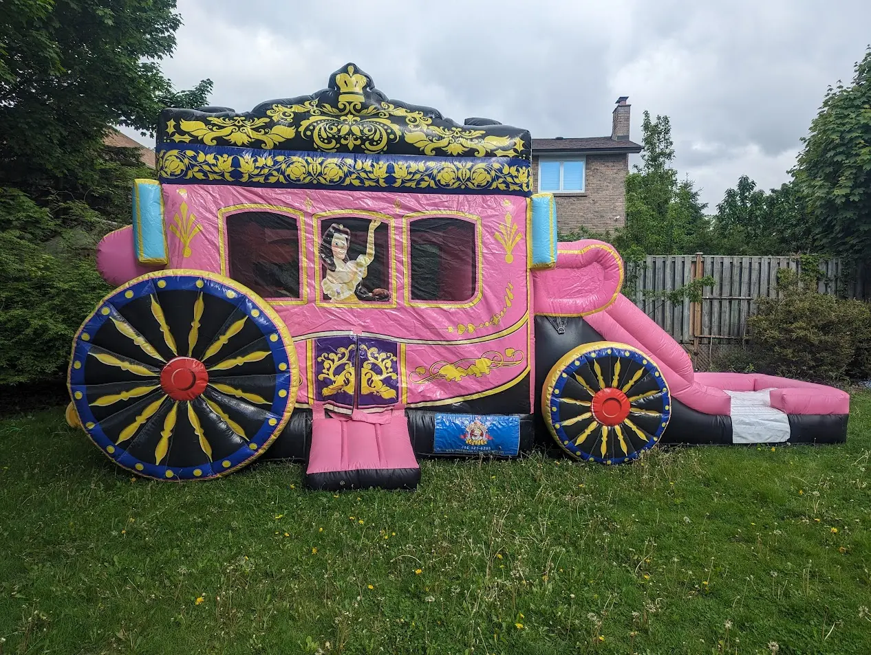 Fairy tale Carriage Bouncy Castle inflatable rental gallery view 4 — The Bouncy Castle King, serving the GTA