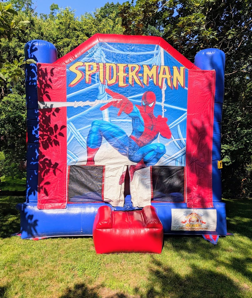 Spider Man Bouncy Castle inflatable rental full exterior — The Bouncy Castle King, serving the GTA