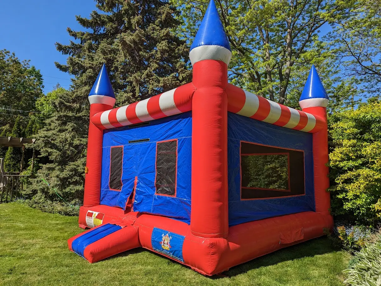 Carnival Theme Bouncy Castle inflatable rental full exterior — The Bouncy Castle King, serving the GTA