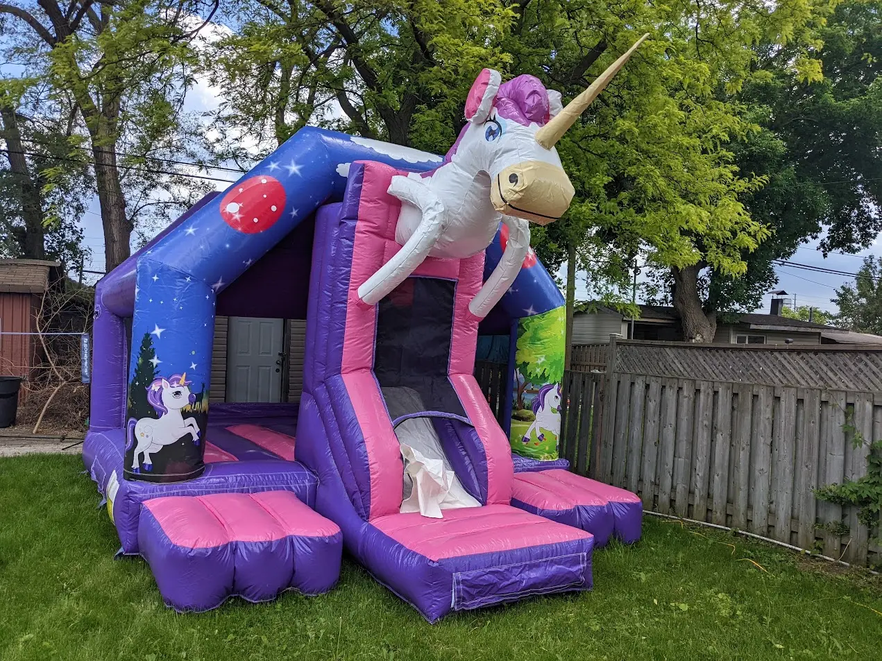 Unicorn Bouncy Castle inflatable rental full exterior β The Bouncy Castle King, serving the GTA