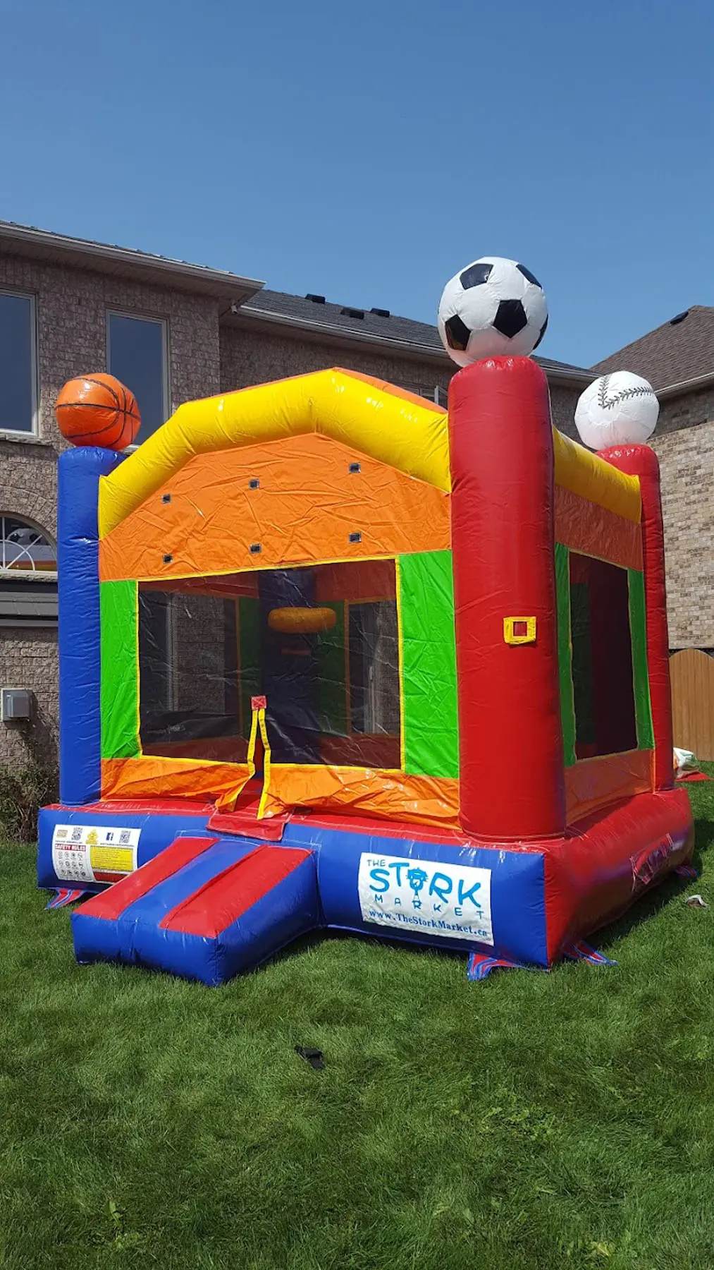 Sports Themed Bouncy Castle inflatable rental full exterior β The Bouncy Castle King, serving the GTA
