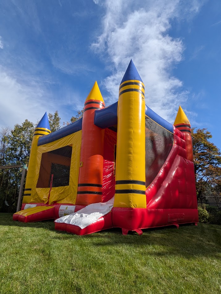 Crayon Combo Bouncy Castle inflatable rental gallery view 2 — The Bouncy Castle King, serving the GTA